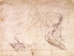 Studies of Hands and an Arm (verso) by Michelangelo Buonarroti